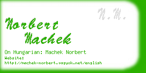 norbert machek business card